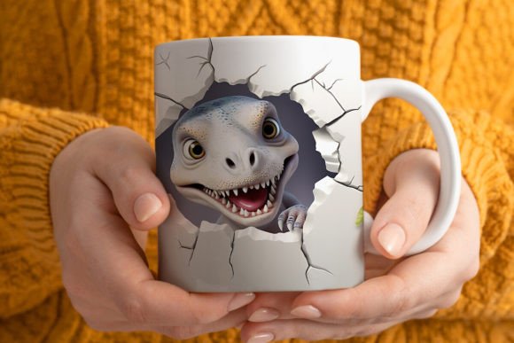 3D Baby T-Rex Mug Wrap Sublimation: A Unique Design for Custom Mugs