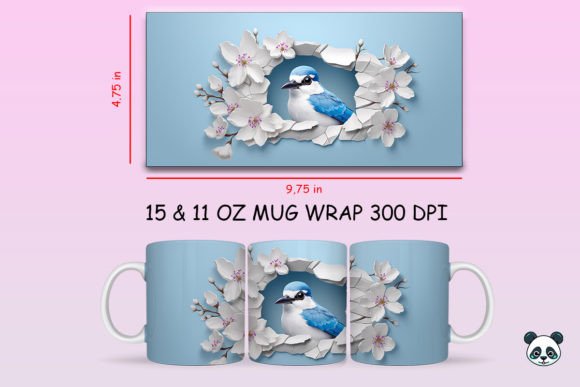 3D Blue Jay Mug Wrap Sublimation: A Creative and Practical Design Solution