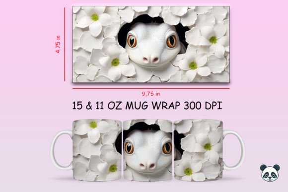 3D Eel Mug Wrap PNG for Sublimation