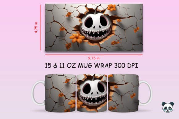 3D Jack-O-Lantern Mug Wrap PNG: A Spooky Sublimation Essential