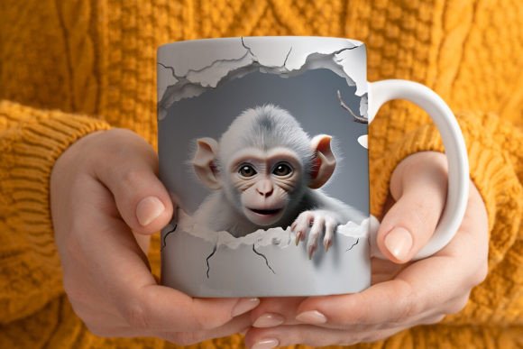 3D Monkey Mug Wrap Png 1: A Strategic Design for Creative and Business Use