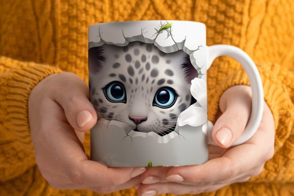 3D Ocelot Mug Wrap Png