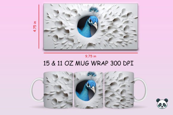 3D Peacock Mug Wrap Sublimation 2: A Creative Solution for Custom Mug Designs