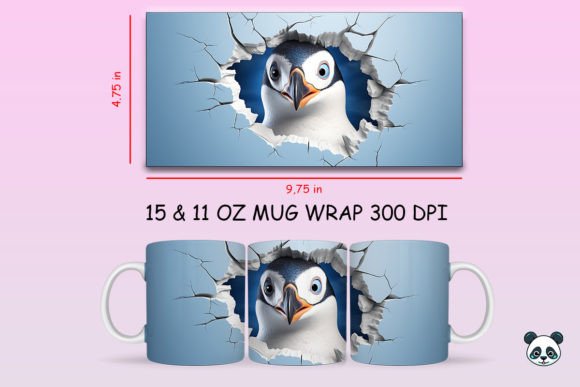 3D Penguin Mug Wrap PNG 5: A Versatile Design Asset