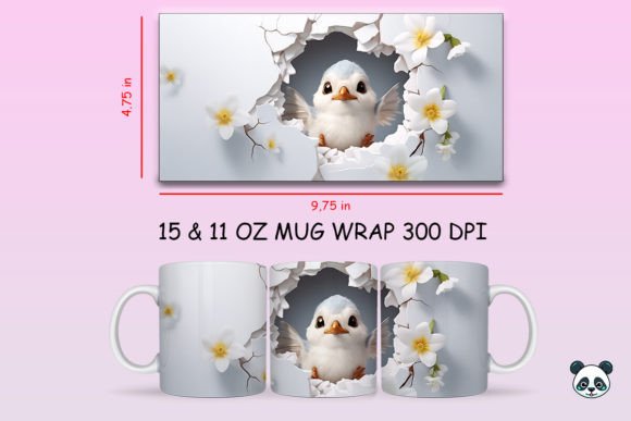 3D Robin Mug Wrap Sublimation 1: A Versatile Design for Custom Mugs
