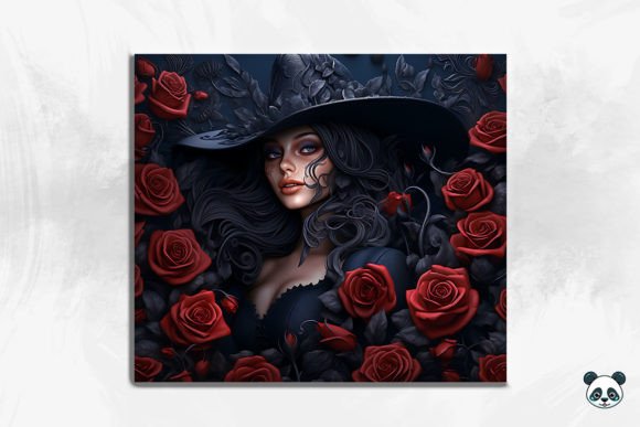 3D Witch and Rose Halloween Tumbler Wrap Guide