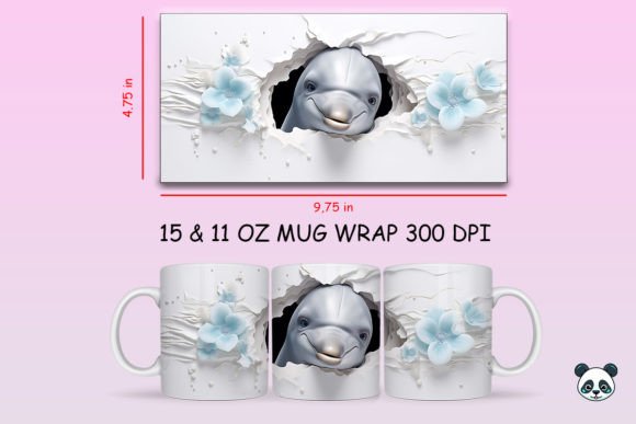 Bringing the Ocean to Life: A Deep Dive into the 3D Dolphin Mug Wrap Png 2