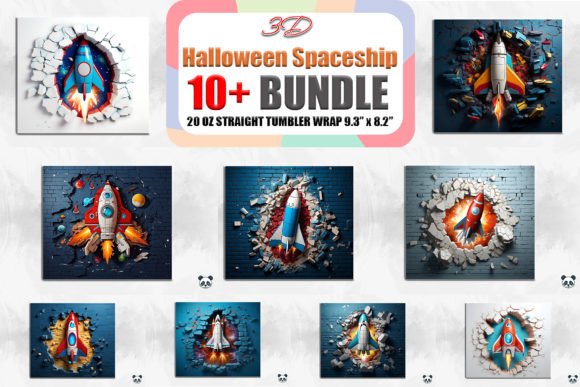 Elevate Your Sublimation Projects with the 3D Spaceship Cracked Hole Tumbler Bundle