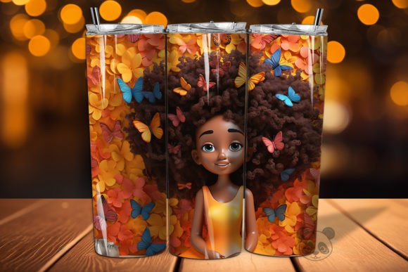 Elevate Your Sublimation with 3D Afro Girl Wrap PNG 11