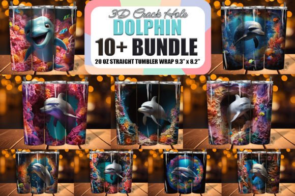 Elevating Custom Drinkware with the 3D Dolphin Skinny Tumbler Wrap Bundle