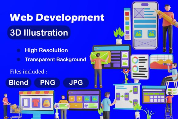 Elevating Digital Projects with High-Quality Web Development 3D Illustration