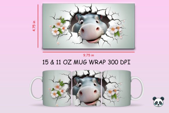 Elevating Product Personalization: The Strategic Value of the 3D Hippopotamus Mug Sublimation Wrap PNG