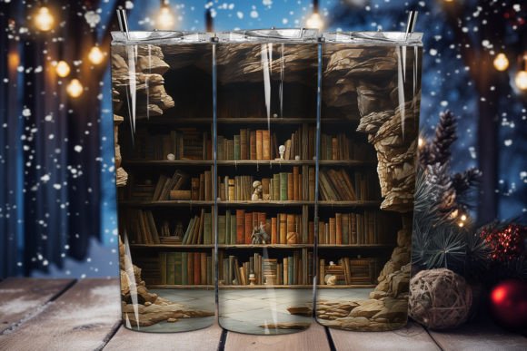 Evaluating 3D Bookshelves Tumbler Wrap Sublimation Designs
