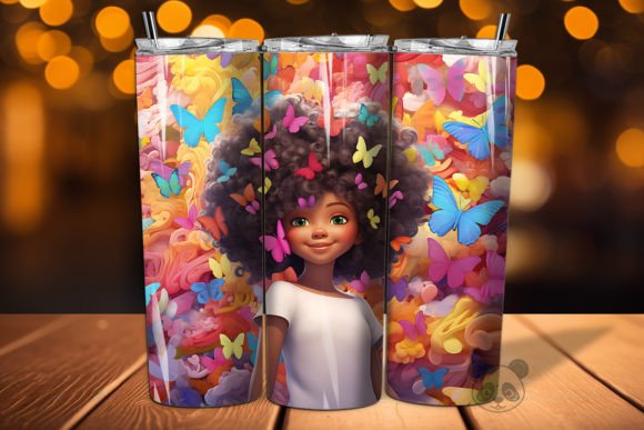 Evaluating the 3D Afro Little Girl Tumbler Wrap PNG 16 for Sublimation Projects