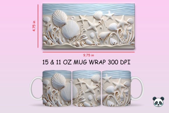 Evaluating the 3D Seashells Beach Mug Wrap PNG for Sublimation Projects