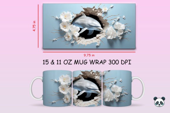 Integrating 3D Dolphin Mug Wrap Png 4 into Your Sublimation Workflow