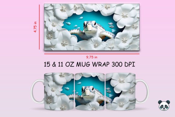 Integrating 3D Sea Turtle Mug Wrap Png 2 into Your Sublimation Workflow