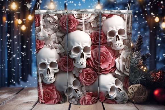Mastering 3D Halloween Skull and Rose Tumbler Wraps: A Guide to Sublimation Design