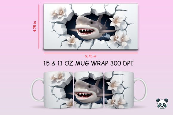 Transforming Niche Merchandise: The Strategic Value of 3D Shark Mug Wrap Png 2 in Modern Sublimation