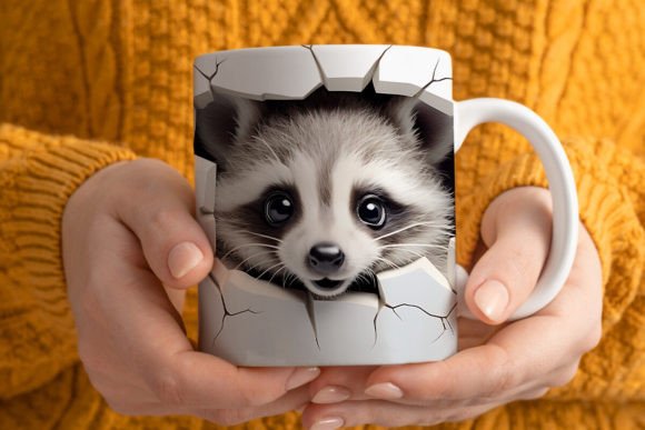 Understanding the 3D Raccoon Mug Wrap PNG and Its Digital Design Features